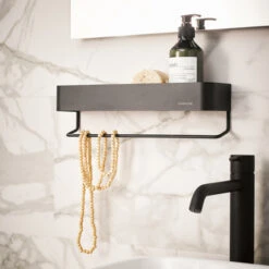 Sealskin Plank- En Handdoekhouder Brix Zwart -Thuis Badkamer 123 2717