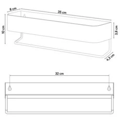 Sealskin Plank- En Handdoekhouder Brix Zwart -Thuis Badkamer 123 2724