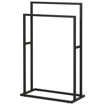 Sealskin Carré Handdoekrek Vrijstaand Zwart 5 Sealskin Carré Handdoekrek Vrijstaand Zwart - Afbeelding 3