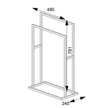 Sealskin Carré Handdoekrek Vrijstaand Zwart 8 Sealskin Carré Handdoekrek Vrijstaand Zwart - Afbeelding 6