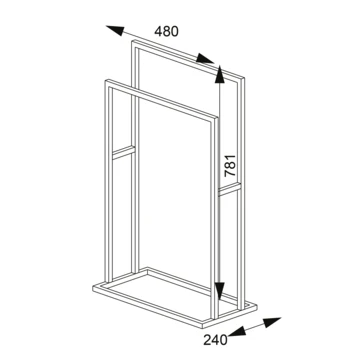 Sealskin Carré Handdoekrek Vrijstaand Zwart 10 Sealskin Carré Handdoekrek Vrijstaand Zwart - Afbeelding 8
