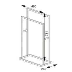 Sealskin Carré Handdoekrek Vrijstaand Wit -Thuis Badkamer 123 2796