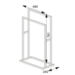 Sealskin Carré Handdoekrek Vrijstaand Wit -Thuis Badkamer 123 2797