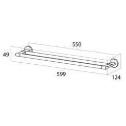 Tiger Handdoekhouder Noon Dubbel Zwart -Thuis Badkamer 123 2881