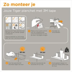 Tiger Planchet Colar 30 Cm Zwart -Thuis Badkamer 123 2911