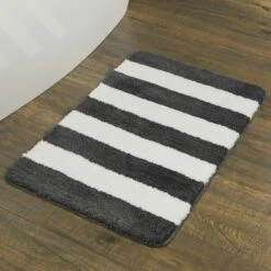 Sealskin Badmat Linje Grijs Met Wit 90x60 Cm -Thuis Badkamer 123 347