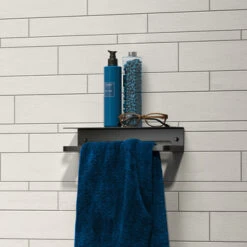 Tiger Douchemand Met Handdoekhouder Caddy Zw -Thuis Badkamer 123 3584