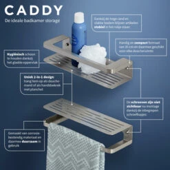 Tiger Douchemand Met Handdoekhouder Caddy Rvs -Thuis Badkamer 123 3618