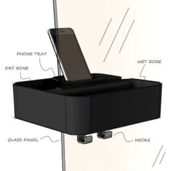 Tiger Douchemand Voor Douchewand 2-store Zwart -Thuis Badkamer 123 3634