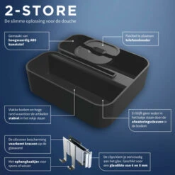 Tiger Douchemand Voor Douchewand 2-store Zwart -Thuis Badkamer 123 3637