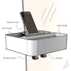 Tiger Douchemand Voor Douchewand 2-store Wit -Thuis Badkamer 123 3643