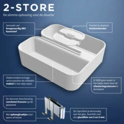 Tiger Douchemand Voor Douchewand 2-store Wit -Thuis Badkamer 123 3648