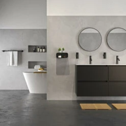 Tiger Wandrek/douchemand 2-store 25cm Zwart -Thuis Badkamer 123 3710