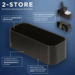 Tiger Wandrek/douchemand 2-store 25cm Zwart -Thuis Badkamer 123 3712