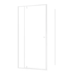 Sealskin Contour Draaideur Met Zijwand 100x100x200 Cm, 6 Mm Helder Veiligheidsglas Met Antikalklaag Mat Wit -Thuis Badkamer 123 4179