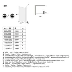 Sealskin Inloopdouche I AM A1 90x200 Cm Zwart -Thuis Badkamer 123 4428