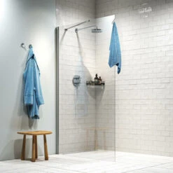 Sealskin Inloopdouche Hooked 140x200cm Hoogglans Aluminium -Thuis Badkamer 123 4573