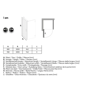 Sealskin Douchewand Voor Swingdeur I AM 90x200 Cm Zwart 8 Sealskin Douchewand Voor Swingdeur I AM 90x200 Cm Zwart - Afbeelding 6