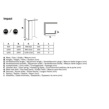 Sealskin Inloopdouche Impact A1 90x195x30 Cm Chroom 4 Sealskin Inloopdouche Impact A1 90x195x30 Cm Chroom - Afbeelding 2
