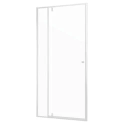 Sealskin Contour Draaideur Voor Nis 100x200 Cm, 6 Mm Helder Veiligheidsglas Met Antikalklaag Mat Wit -Thuis Badkamer 123 4680