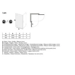 Sealskin Swingdeur Voor Hoekinstap I AM 200x90 Cm Chroom -Thuis Badkamer 123 4863