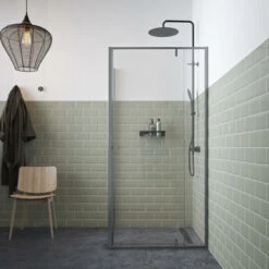 Sealskin Draaideur Met Zijwand Contour 100x100x200 Cm Mat Grijs