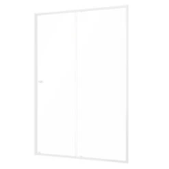 Sealskin Contour Schuifdeur Voor Nis 120x200 Cm, 6 Mm Helder Veiligheidsglas Met Antikalklaag Mat Wit -Thuis Badkamer 123 4909