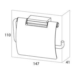 Tiger Toiletrolhouder Cliqit Donkergrijs Met Klep RVS -Thuis Badkamer 123 5158