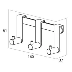Tiger Douchecabine 3-haak RVS Geborsteld -Thuis Badkamer 123 5228