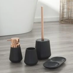 Sealskin Toiletborstelhouder Conical Porselein Zwart -Thuis Badkamer 123 5269