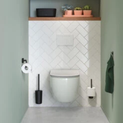 Tiger Carv Toiletborstel Met Houder Zwart -Thuis Badkamer 123 5275