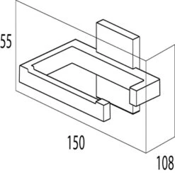 Tiger Toilethouder Zenna Chroom/Wengé -Thuis Badkamer 123 5283
