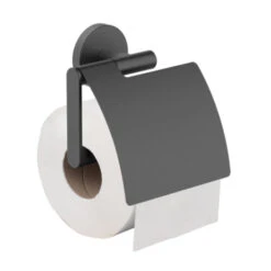 Marho Toiletrolhouder Luxor Met Klep Gun Metal -Thuis Badkamer 123 5371