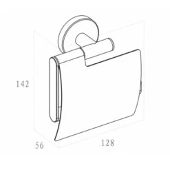 Marho Toiletrolhouder Luxor Met Klep Gun Metal -Thuis Badkamer 123 5373