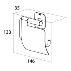 Tiger Toiletrolhouder Colar Met Klep RVS -Thuis Badkamer 123 5487