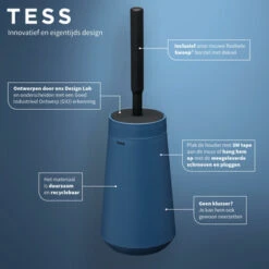 Tiger Toiletborstelhouder TESS Met Swoop Borstel Flexibel Blauw/zwart -Thuis Badkamer 123 5596