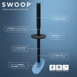 Tiger Toiletborstelhouder TESS Met Swoop Borstel Flexibel Blauw/zwart -Thuis Badkamer 123 5597