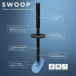 Tiger Toiletborstelhouder TESS Met Swoop Borstel Flexibel Blauw/zwart -Thuis Badkamer 123 5599