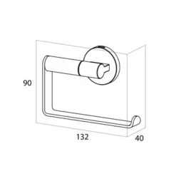 Tiger Toiletrolhouder Noon Zonder Klep Zwart -Thuis Badkamer 123 5644