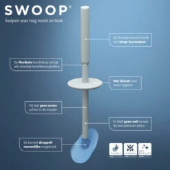 Tiger Toiletborstelhouder TESS Met Swoop Borstel Flexibel Wit/ Lichtgrijs -Thuis Badkamer 123 5687