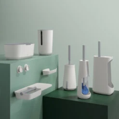 Tiger Toiletborstelhouder TESS Met Opbergfunctie Vrijstaand En Swoop Borstel Flexibel Wit/lichtgrijs -Thuis Badkamer 123 5792