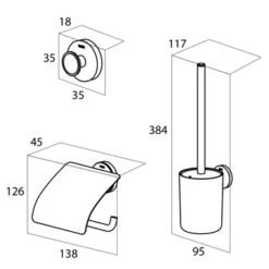 Tiger Urban Toilet Accessoireset Wc-rolhouder - Wc-borstelhouder - Haak -Thuis Badkamer 123 5955