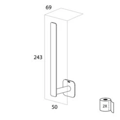 Tiger Reserverolhouder Colar Hangend Chroom -Thuis Badkamer 123 5971