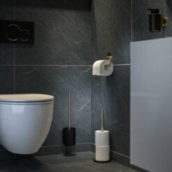 Tiger Tune Toiletborstelhouder Geborsteld Messing/mat Zwart -Thuis Badkamer 123 6015