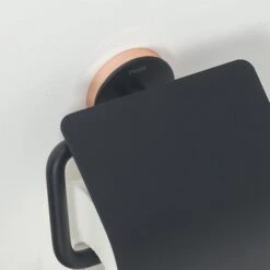 Tiger Toiletrolhouder Urban Zwart Met Klep -Thuis Badkamer 123 6054