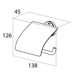 Tiger Toiletrolhouder Urban Zwart Met Klep -Thuis Badkamer 123 6057