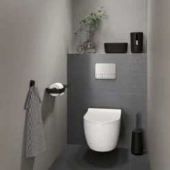 Tiger Toiletrolhouder TESS Met Planchet Zwart/antraciet -Thuis Badkamer 123 6065