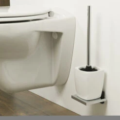 Tiger Toiletborstelhouder Zenna Hangend Chroom/Wengé -Thuis Badkamer 123 6074