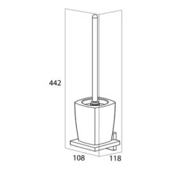Tiger Toiletborstelhouder Zenna Hangend Chroom/Wengé -Thuis Badkamer 123 6075