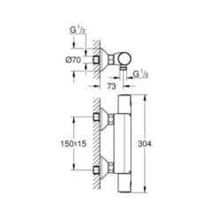 Grohe Thermostatische Douchekraan Precision Start Chroom 15 Cm -Thuis Badkamer 123 862